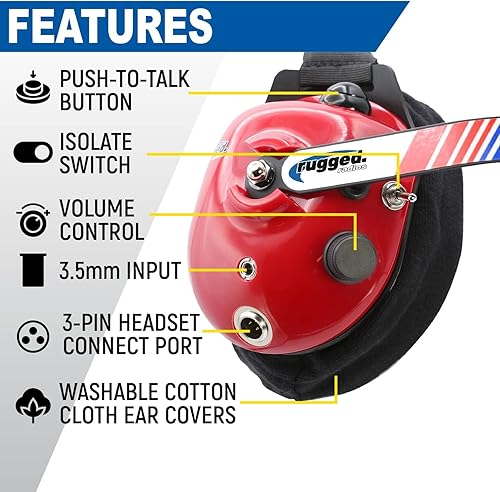 Miniatura 5 de Robustos auriculares NASCAR enlazables detrás de la cabeza para radios de carreras de fanáticos de carreras Comunicaciones electrónicas - Se conecta