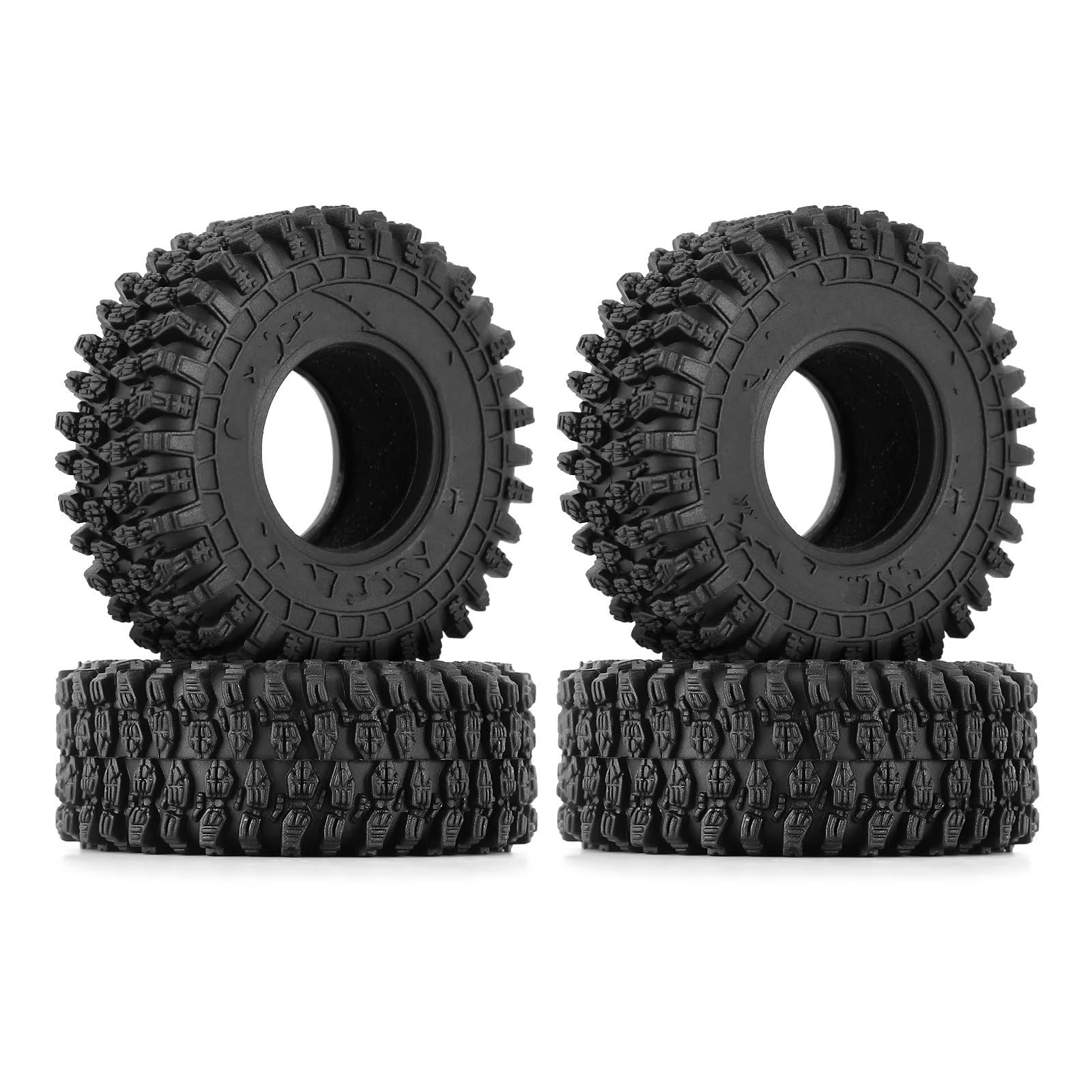 Neumáticos Coche RC Compatible con TRX4M para Axial para SCX24 AX24 1/18 1/24 Piezas De Mejora para Coche RC Crawler T1016 57 * 22 Mm para Neumáticos para Super Soft Sticky 1.0