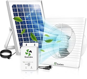 Solar Fan with Battery, Solar Powered Fan 150mm with 12V Solar Panel and 4.5M Cable, Outdoor Ventilation Fan for Chicken coop, Shed, Pet house