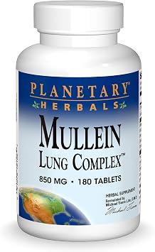 Planetary Herbals Mullein Lung Complex, 850mg, Tablets, 180 tablets