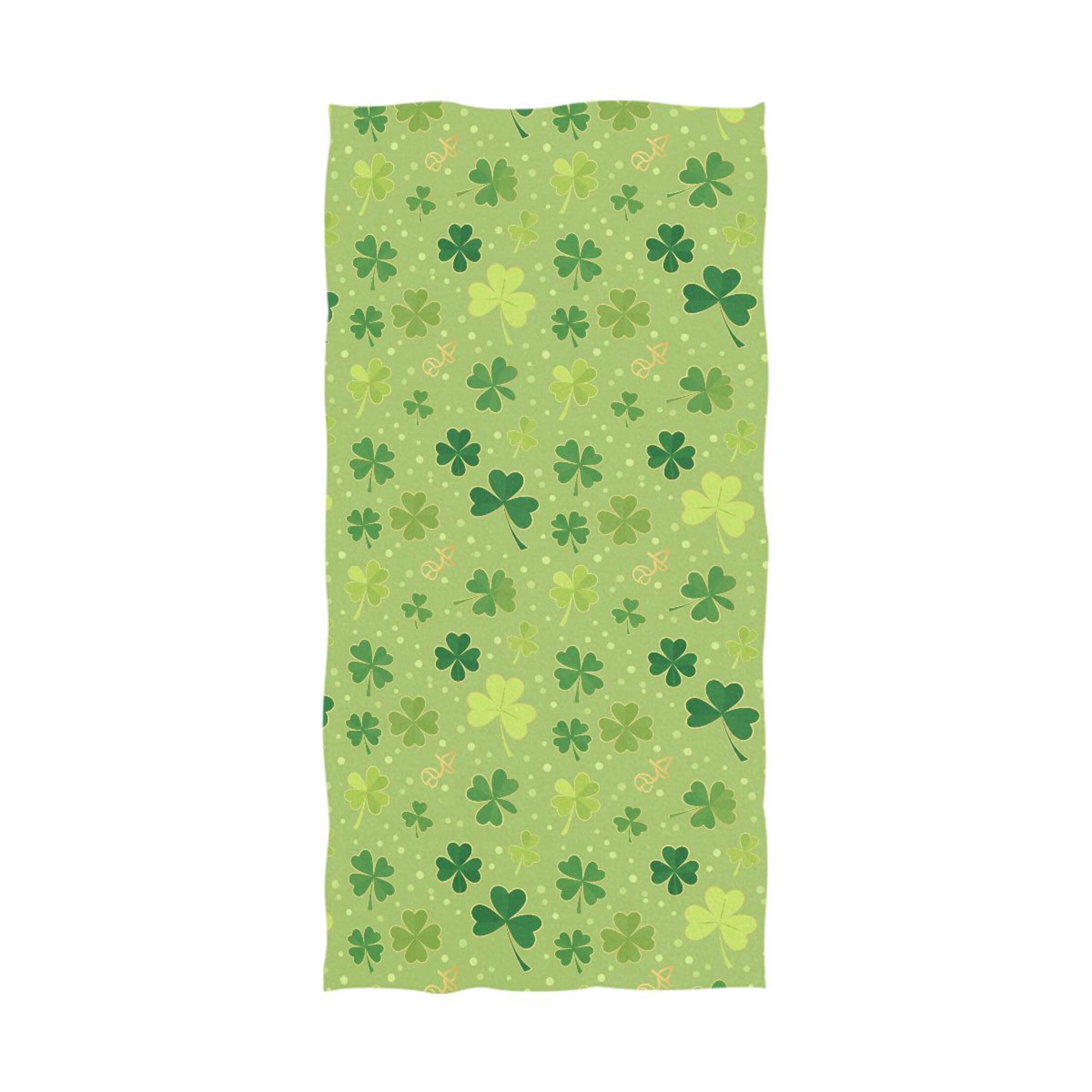 Kutsu Clovers Bath Towel, Highly Absorbent Cotton Soft Bath Hand Towel for Bathroom Kitchen Hotel Spa, 64 x 32 In