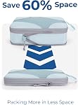 Bagsmart Compression Packing Cubes, Travel Bag Cruise Ship Essentials, 01-Light Blue, 6 Set | Lightweight, Compressible Suitcase Organizer Set fit Standard Carry-On & Checked Luggage, 6 Set, 14 Set Washable Packing Bags