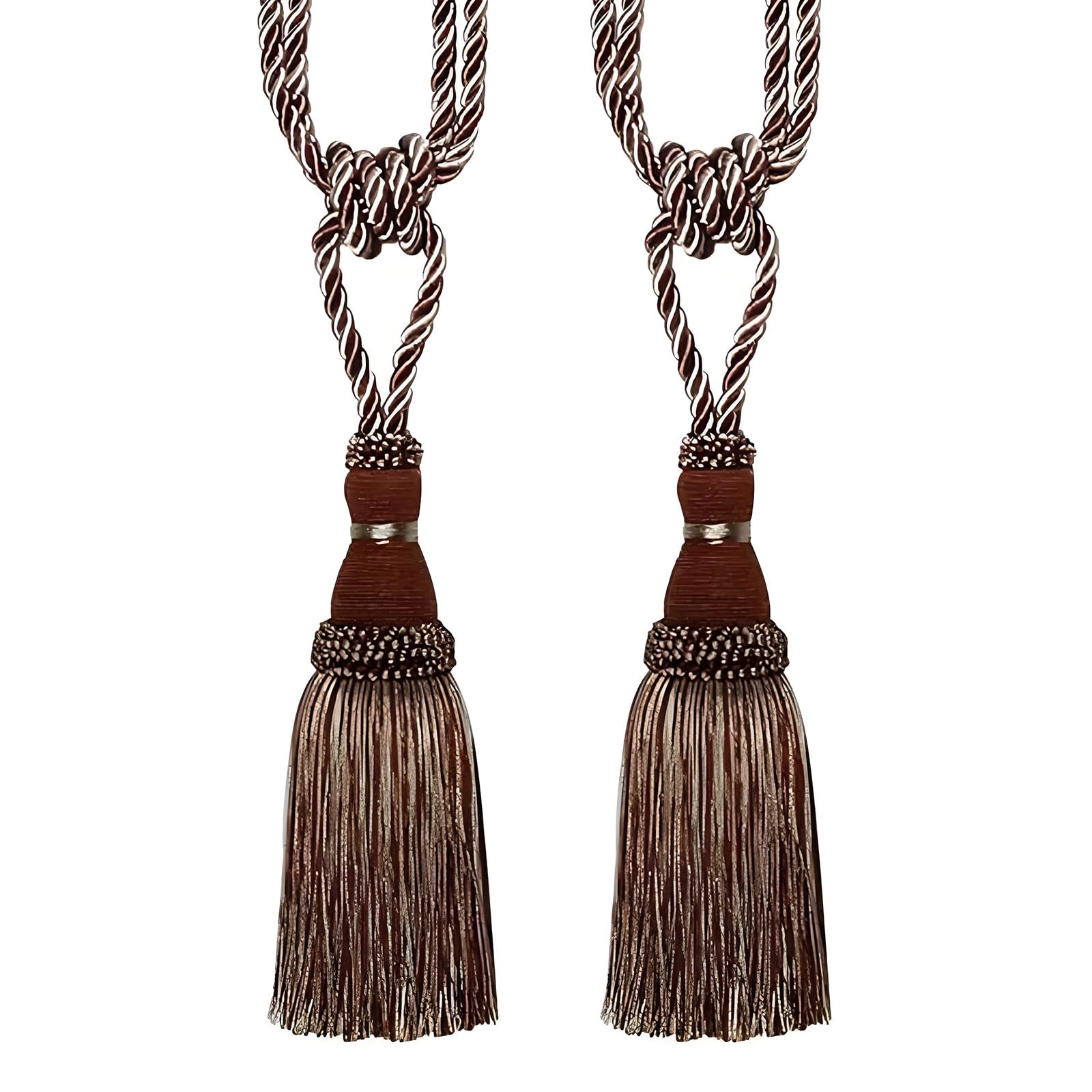 Shntig Classical Fringe Tiebacks for Drapes Holdbacks Durability Polyester Fabric in Sophisticated Design Curtain Decorations