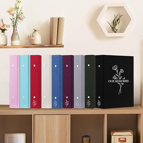 Vista 33 de Lanpn Álbumes de fotos pequeños de 4 x 6 pulgadas, 50 imágenes, paquete de 2 unidades, mini capacidad de lino Our Memories, juego de bolsillos