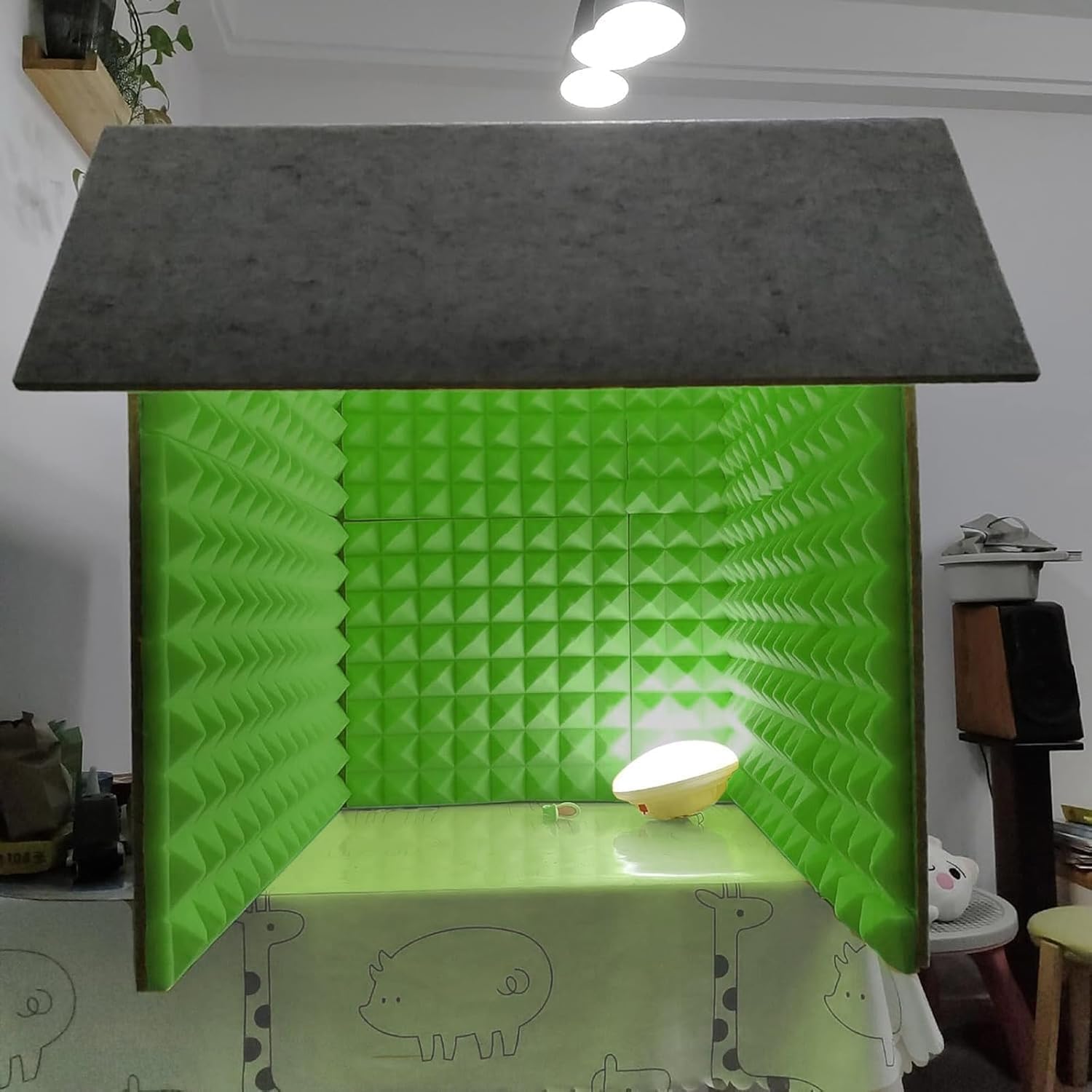 Équipement de Studio d'enregistrement, Couvercle Absorbant Le Son Vocal, Panneaux en Mousse insonorisants for filtrer la Voix, for l'enregistrement sonore en Studio(Green,80 * 80cm)
