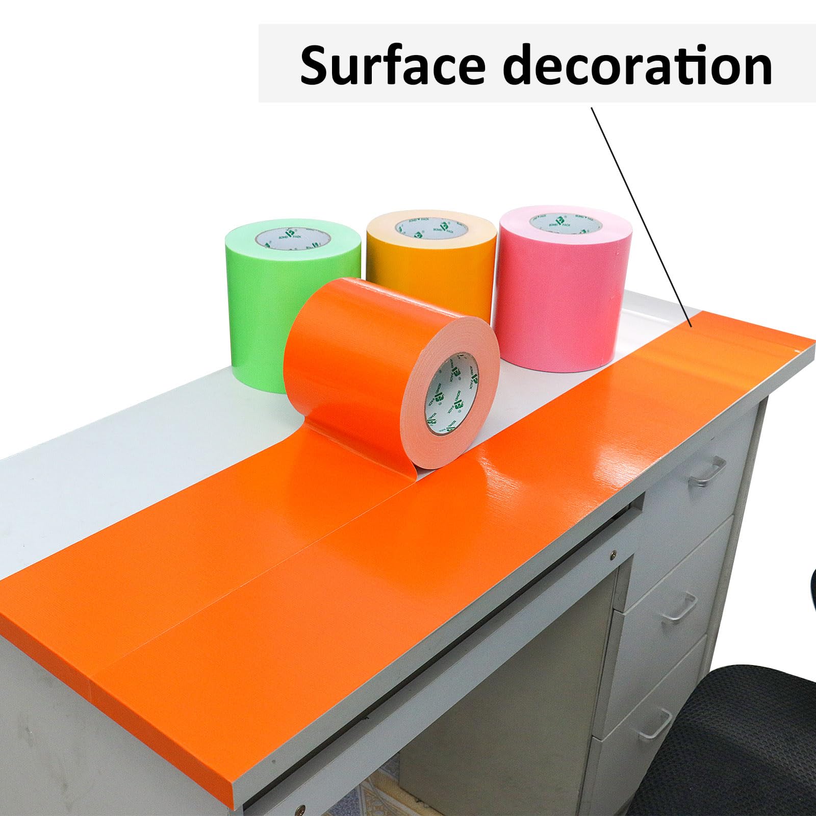 BOMEI PACK Cinta adhesiva de tela naranja de 150 mm x 50 m, reforzada, resistente al agua, cinta adhesiva resistente para fijar reparaciones, manualidades, etiquetado, cajas de sellado para trabajos