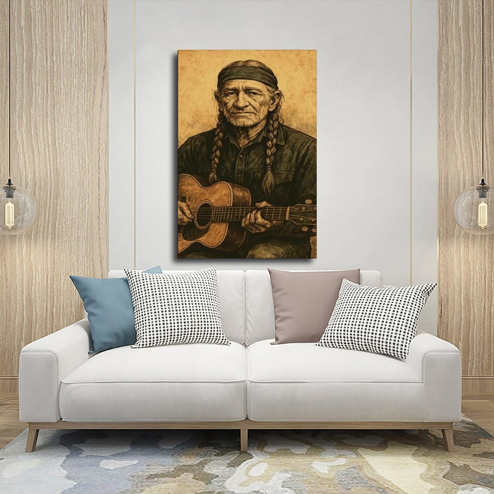 Poster artistico retrò con musica country su tela, decorazione per camera da letto, ufficio, camera da letto, regalo, 40 x 60 cm