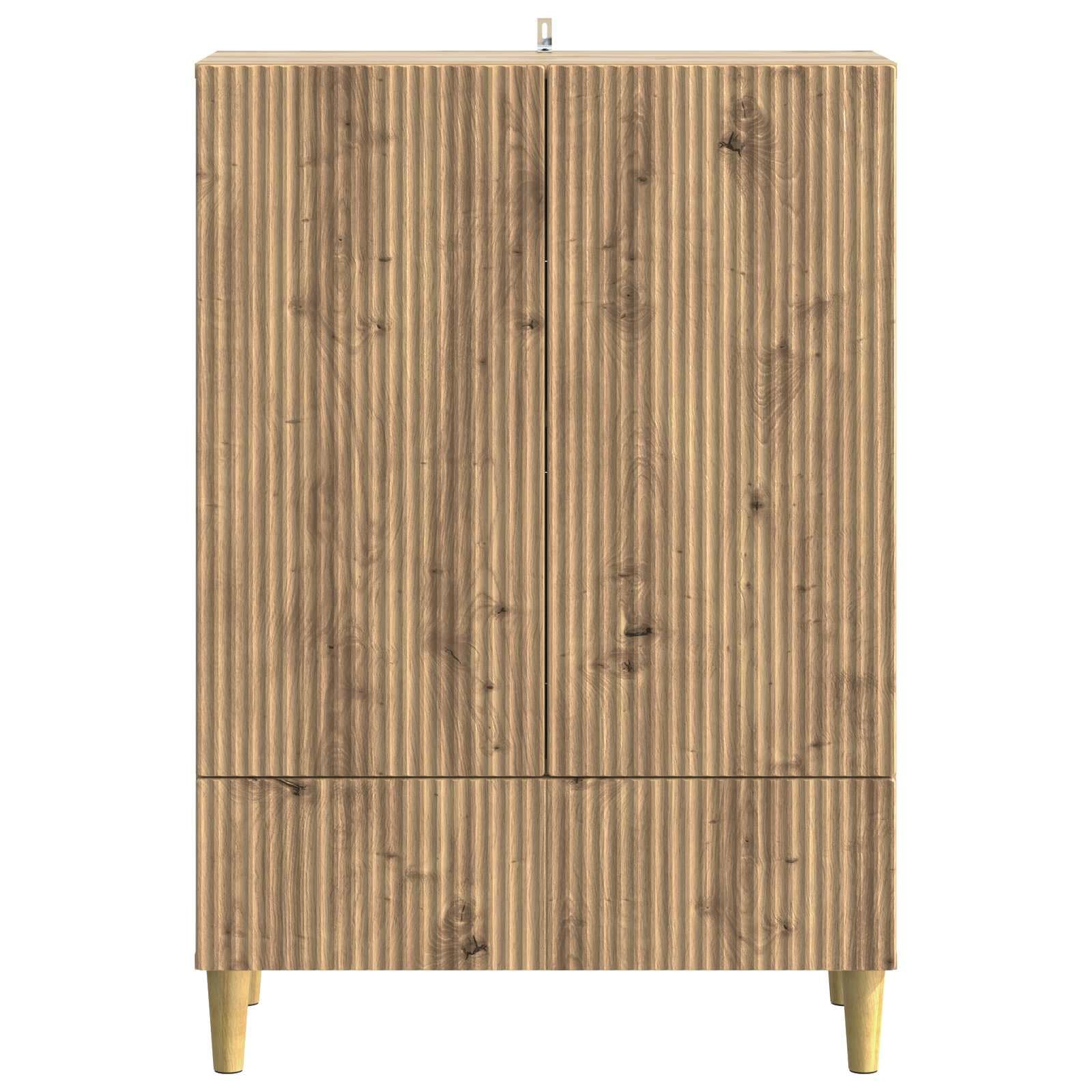 Madera de ingeniería para salón y comedor Roble artisan 66 x 34 5 x 95 cm | Aparador Roble Artisan 66x34,5x95 cm Madera Ingeniería Bufet con Puertas y Cajón para Comedor, Salón u Oficina