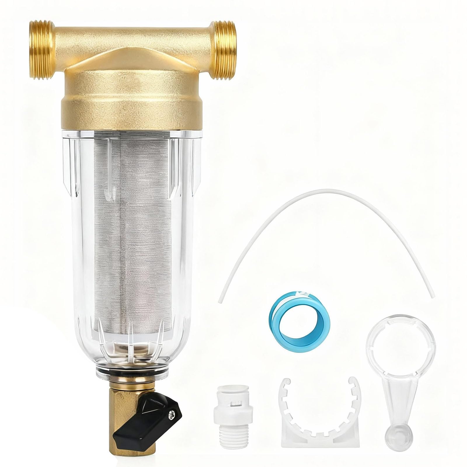 Filtro Fino Lavable, Prefiltro, Filtro de Agua del Grifo, Filtro de Sedimentos del Prefiltro, Filtro de Agua de Sedimentos Giratorio, para Filtro de Sedimentos de Manguera de Agua de Pozo
