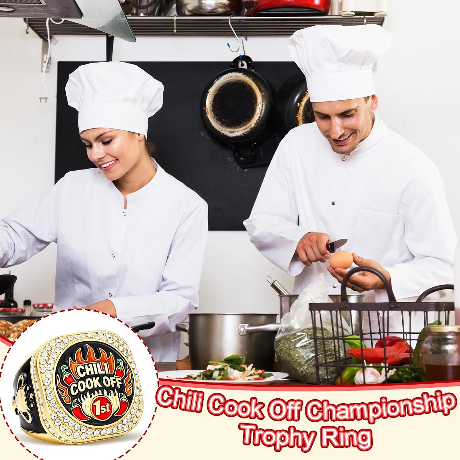 Tondiamo 3 Sets Trophy Rings with Display Case and Stand Holder