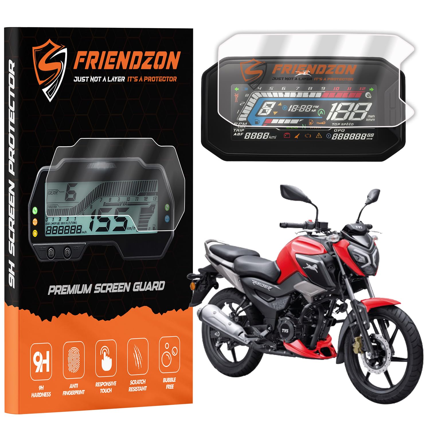9H Nano Motorcycle Dashboard Screen Protector for TVS Raider 125 || Digital Instrument Cluster Protector || Scratch Guard || (Pack of 1) [Not Tempered Glass]-image-7