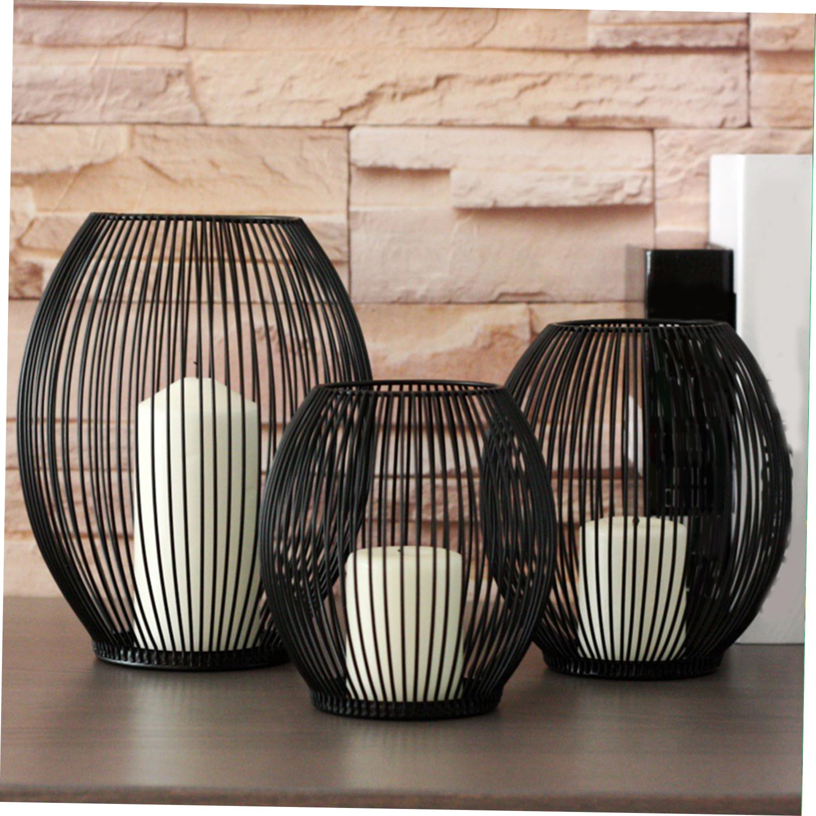 Candelabro de Hierro Forjado Negro Moderno Elegante para Mesa | Adorno Decorativo de Hierro, Estilo Estilizado, Crea Atmósfera Cálida, Adecuado para Fiesta y Hogar