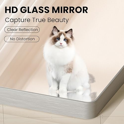 Miniatura 116 de Espejo de baño dorado, 48 x 30 pulgadas, espejo de marco de metal dorado cepillado para pared, espejo rectangular redondeado de tocador de baño