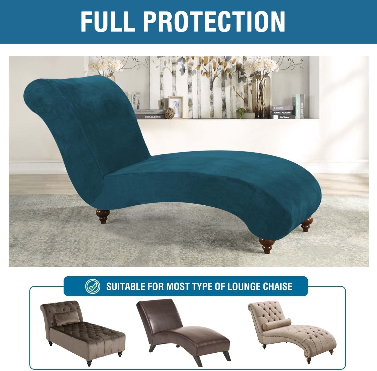 Velluto Copri Chaise, Fodera per Chaise Longue Elasticizzata in Velluto per Interni, Senza Braccia Copri Protettiva per Chaise Longue Protezione per mobili Lettino per Soggiorno ( Color : #12
