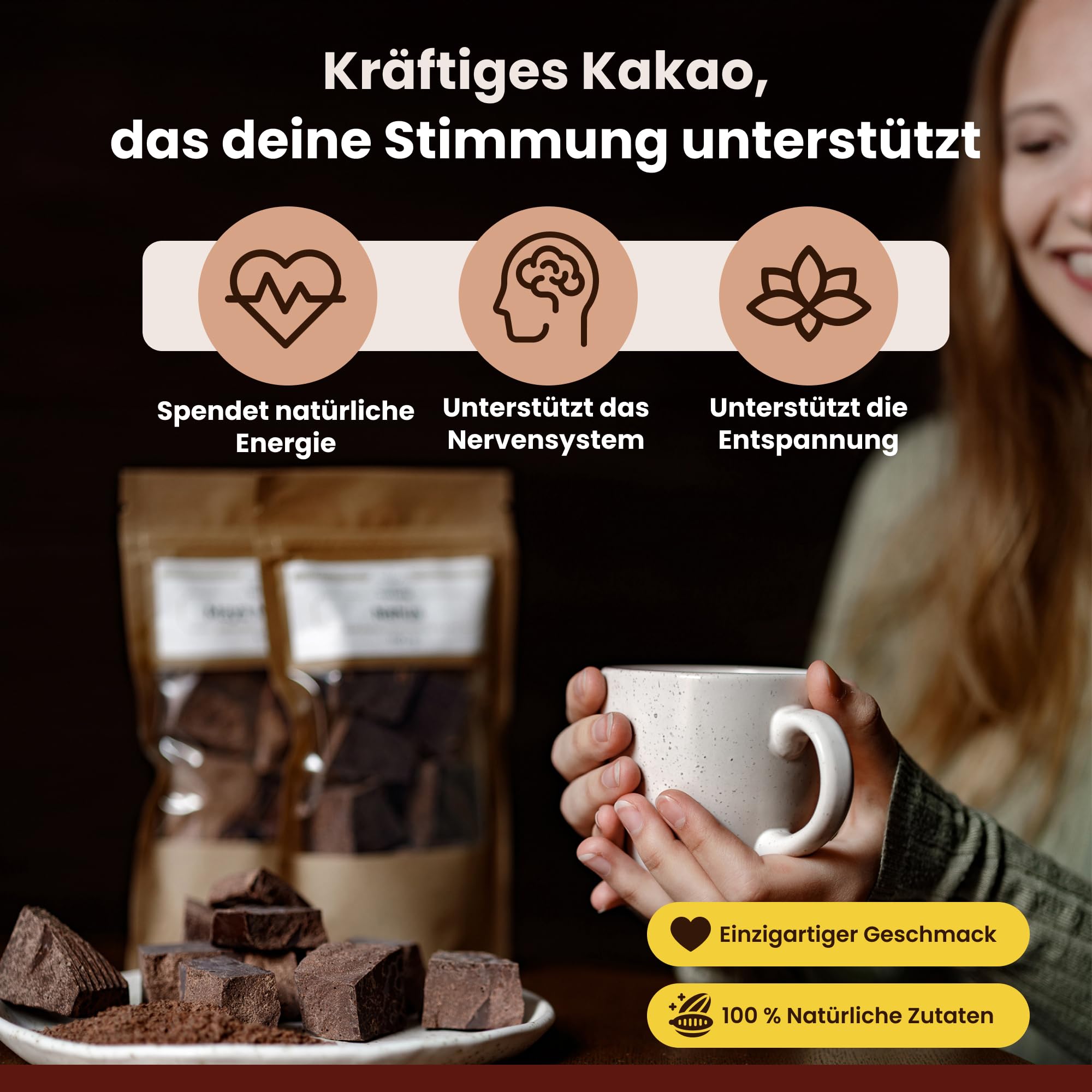 TERRAGEM Zeremonieller Kakao – 100% Kakaomasse (10×100 g) – ohne Zuckerzusatz, vegan – für Trinkkakao & Heiße Schokolade