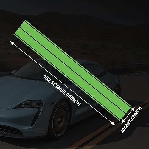 Miniatura 2 de TOMALL Calcomanía de vinilo a rayas para capó de automóvil de 60 pulgadas para automóvil, carreras, deportes, con rayas laterales, para capó, falda,