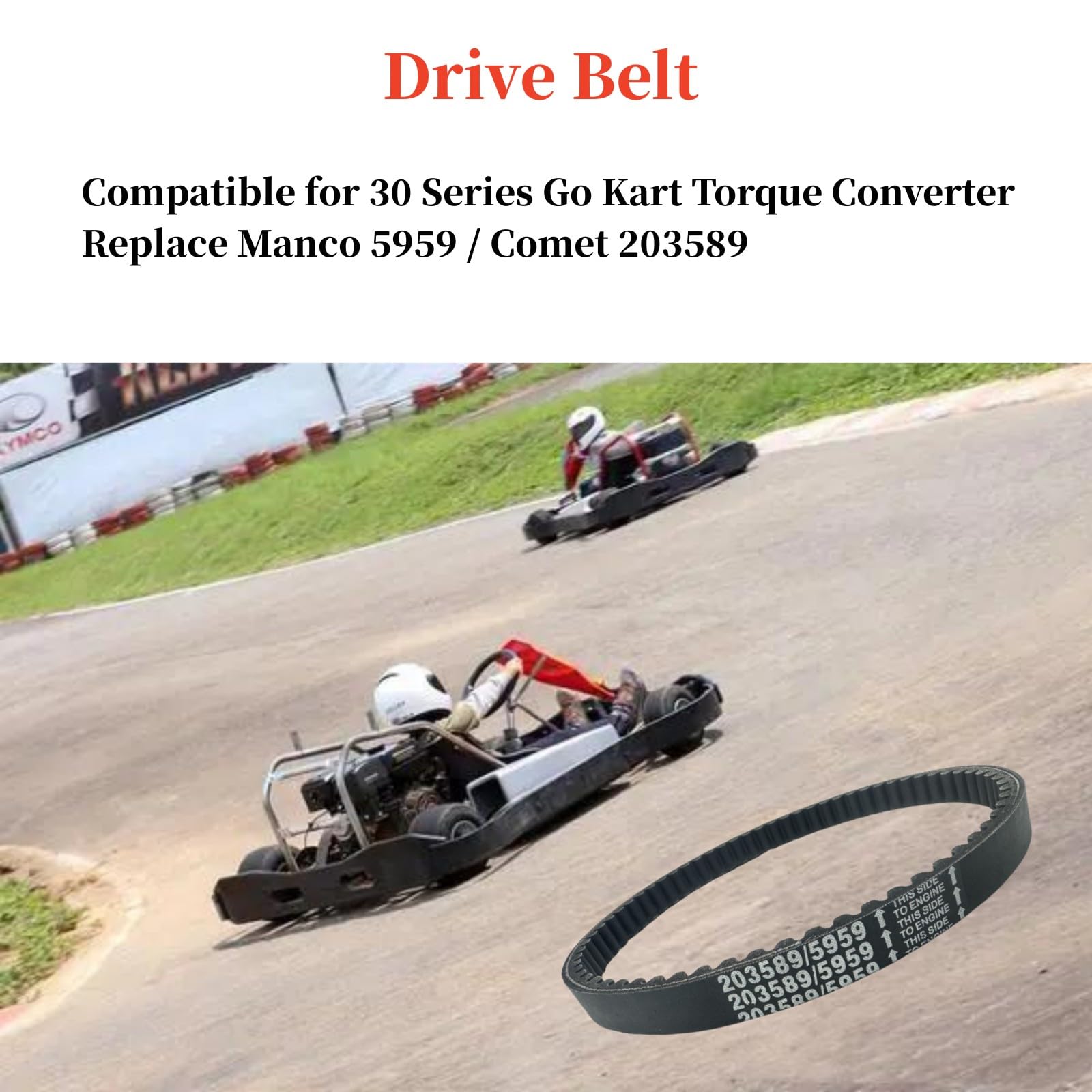 30 Series Torque Converter Belt For Manco 5959 Comet 203589 203589A Go Kart Asymmetric Correa 3pcs - View #5