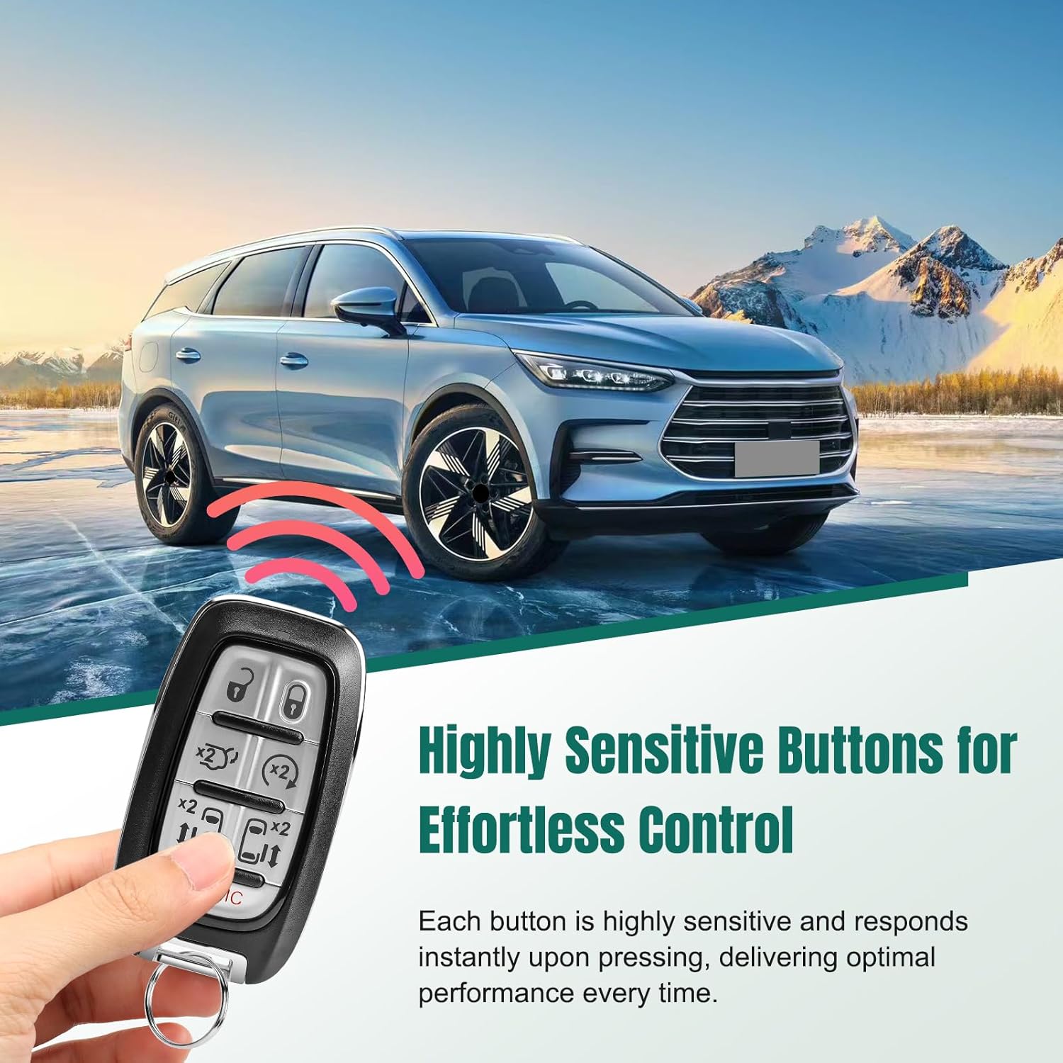 Key Fob Replacement Fits for Chrysler Pacifica Voyager 2017 2018 2019 2020 2021 2022 2023 2024, Smart Proximity Keyless Entry Remote Control M3N-97395900, 68217832AC, 68217832AB 433 Mhz 7 Buttons
