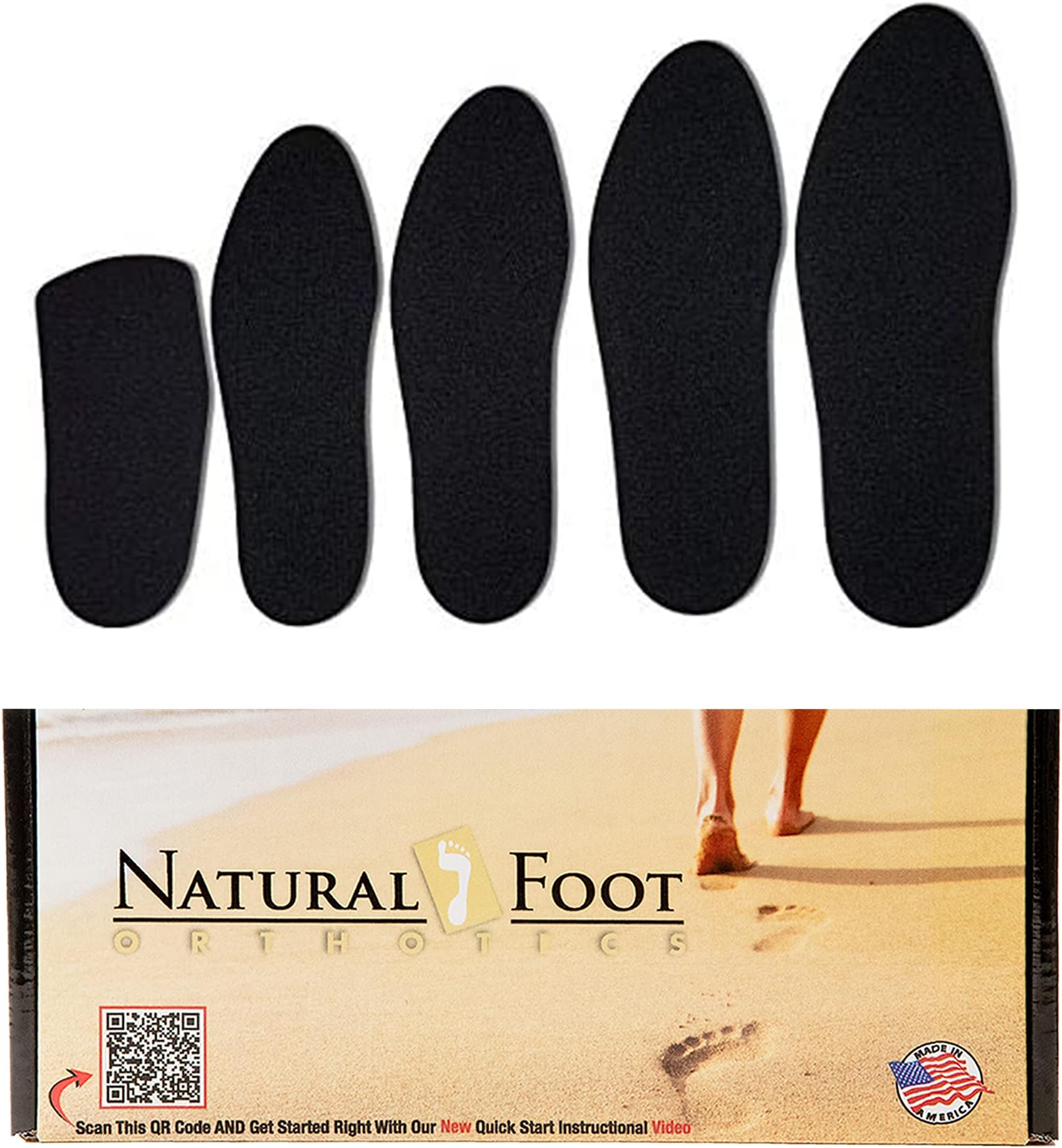 Natural Foot Orthotics Cushions - Sponge Rubber with Nylon Covering, Perfect for Arch Support Insoles, Natural, MENS-10