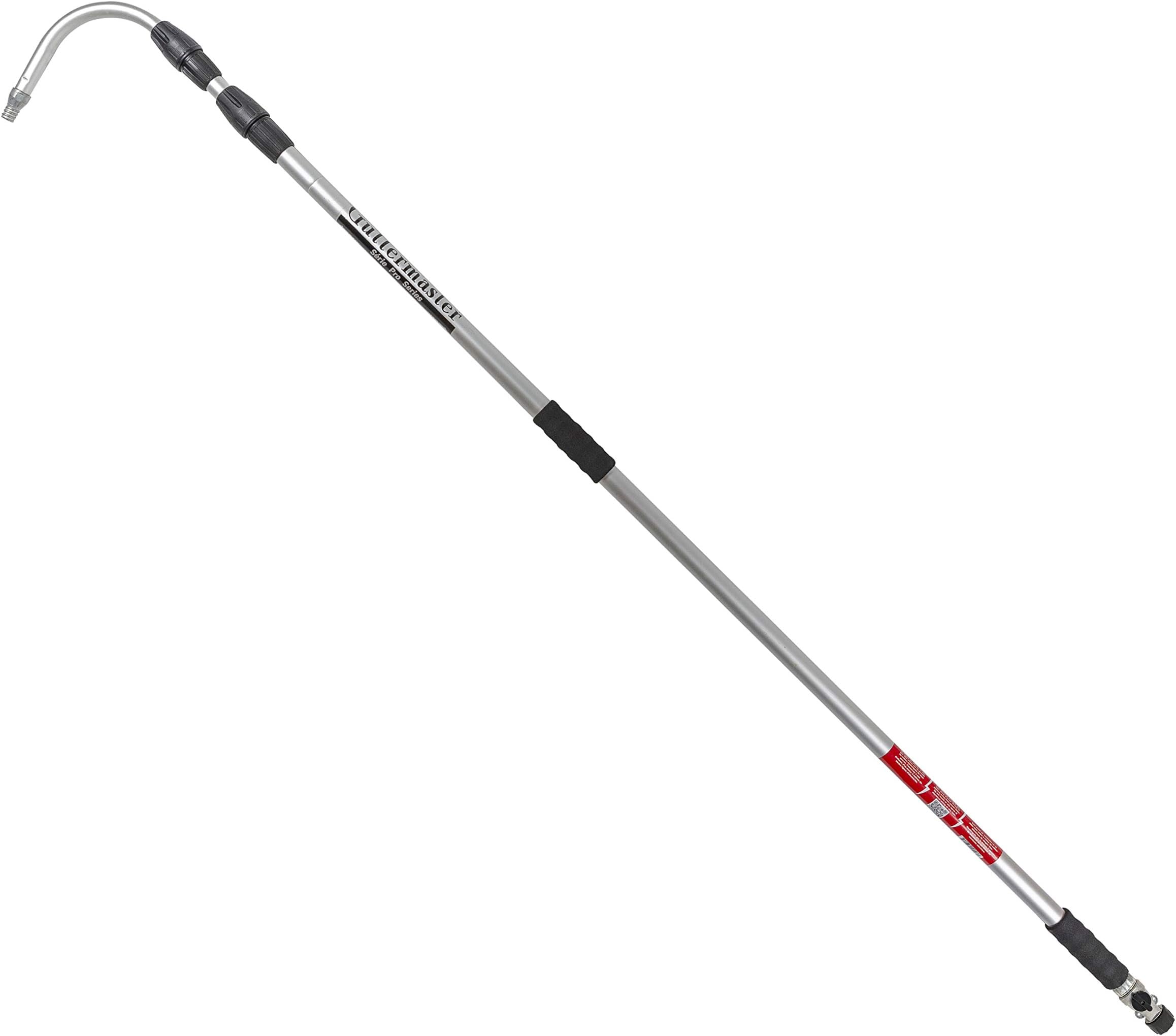 Guttermaster Pro Telescopic Water Fed Pole, Gutter Cleaning Tool with Curved End -Easy Gutter Cleaning from the Ground, Connects to Most Garden Hoses, No Special Attachments Needed,Extends 16 Feet