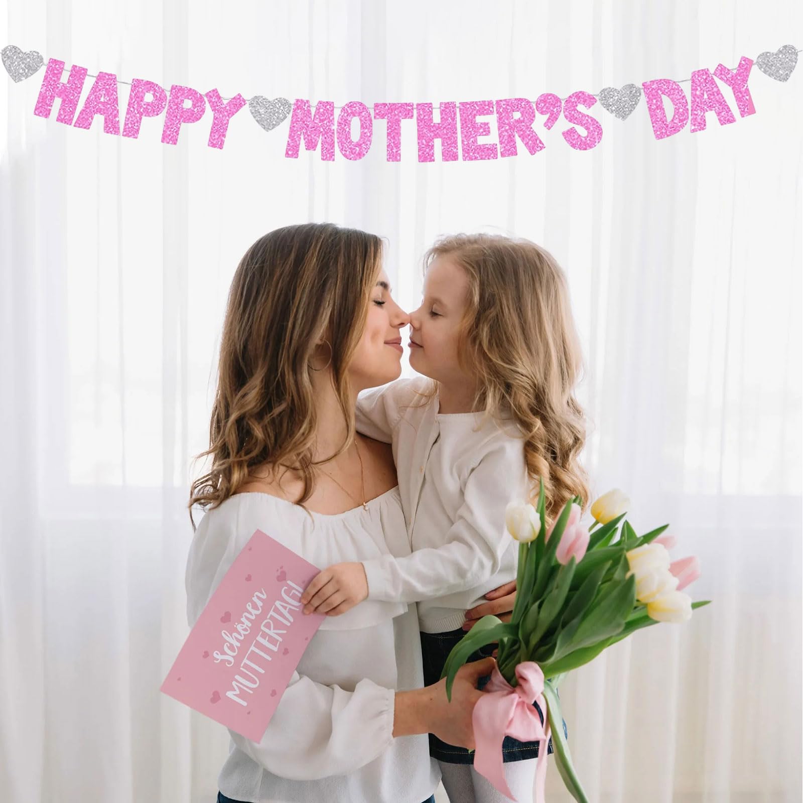 Happy Mothers Day Banner, Glitter Mothers Day Decorations, Mothers Day Bunting, Mothers Day Party Backdrop - Image 4