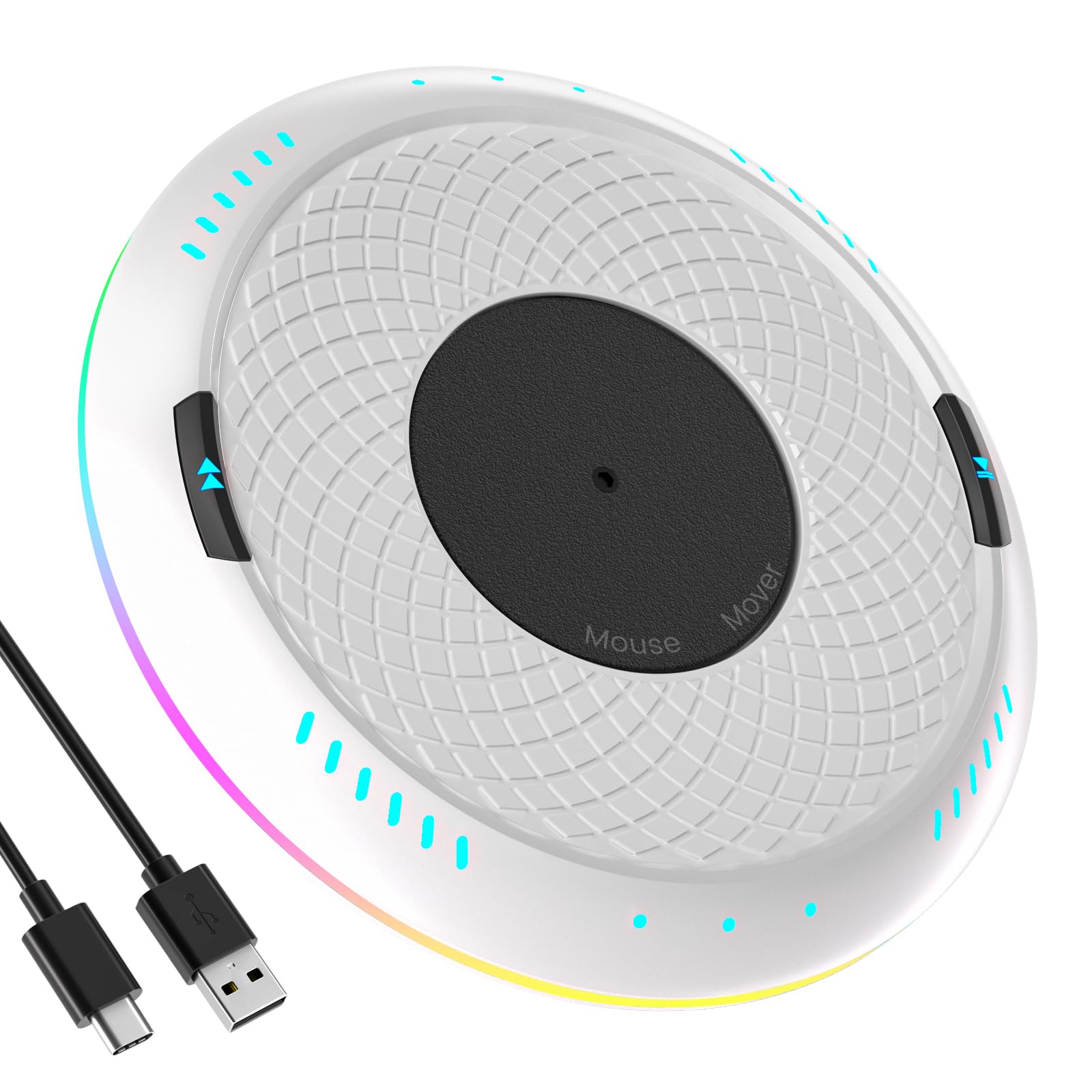 Mouse Jiggler Undetectable,Upgraded Mouse Mover Device with Adjustable Internal Timer &7 LED Colors Option,Mouse Wiggler Moves Automatically to Keep Computer Laptop Active