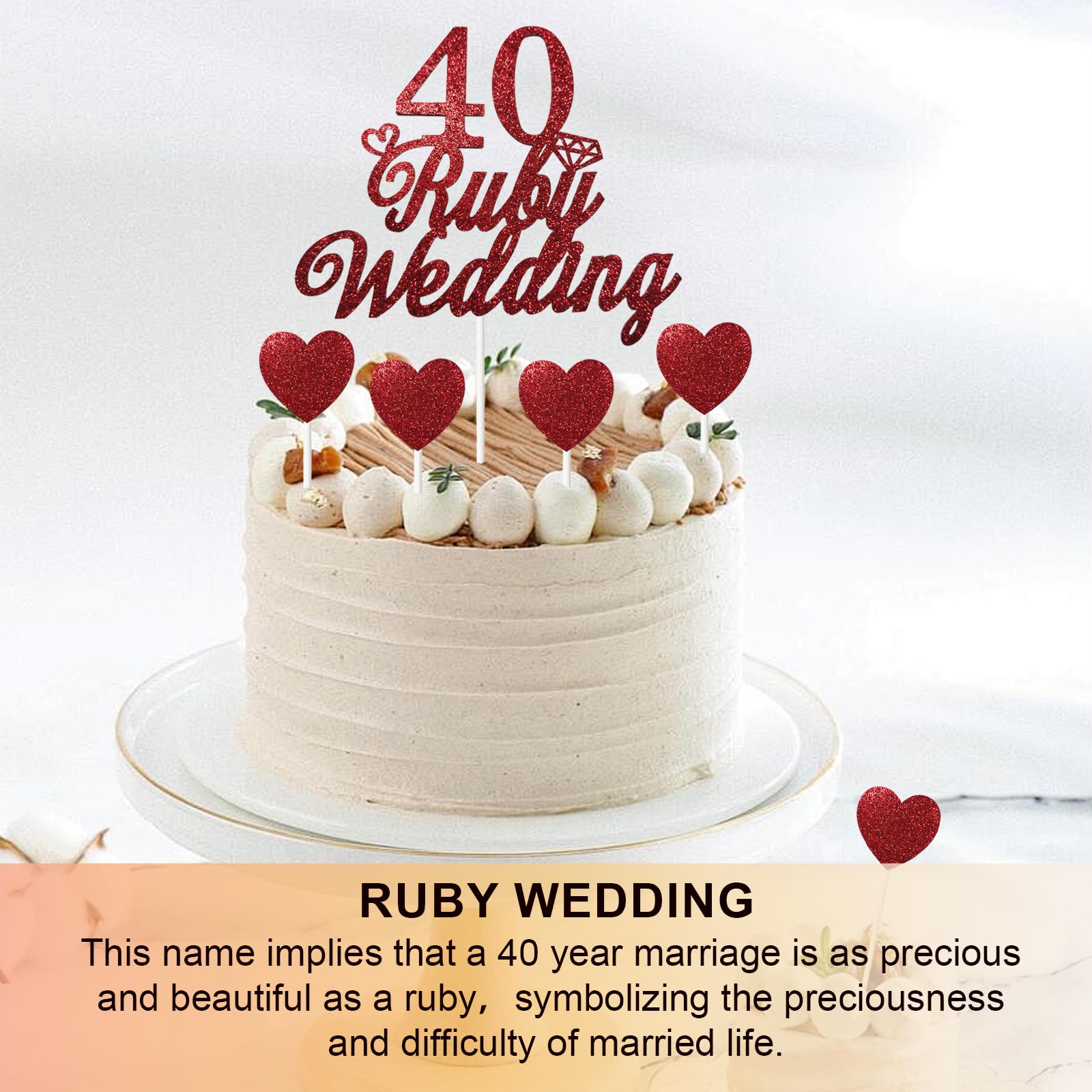 Decorazioni Per 40° Anniversario Matrimonio - Set Con Palloncini Striscioni Topper 633922