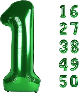 40 Inch Green Number 1 Balloons Foil Digital Helium Number Balloons
