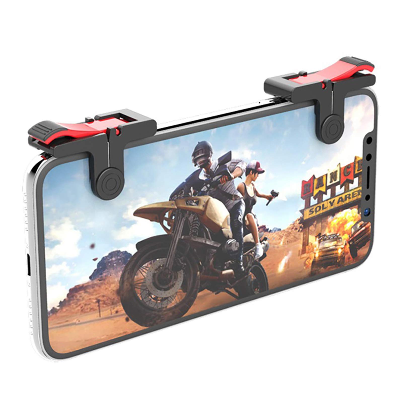 Gamepad per dispositivi mobili PUBG Mobile/Fortnitee Mobile/Call of Duty Mobile, gioco mobile Trigger Joystick Gamepad per iPhone/Android, scatto sensibile e mira L1R1 Trigger Nero