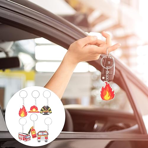 Miniatura 9 de 12 mini llaveros de bombero, llavero de plástico de dibujos animados, llavero de recuerdo de metal, adornos para recuerdos de fiesta, bolsas de