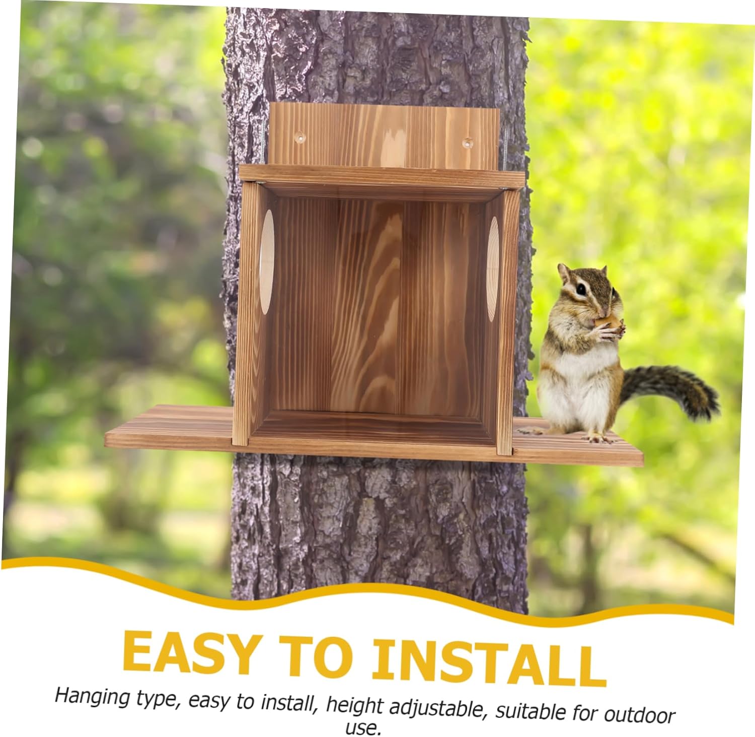 UKCOCO Squirrel Feeder Box Outdoor Hanging Hamster Feeding House for Squirrel and Bird Easy to Clean Design for Backyard Use for Nature Lovers