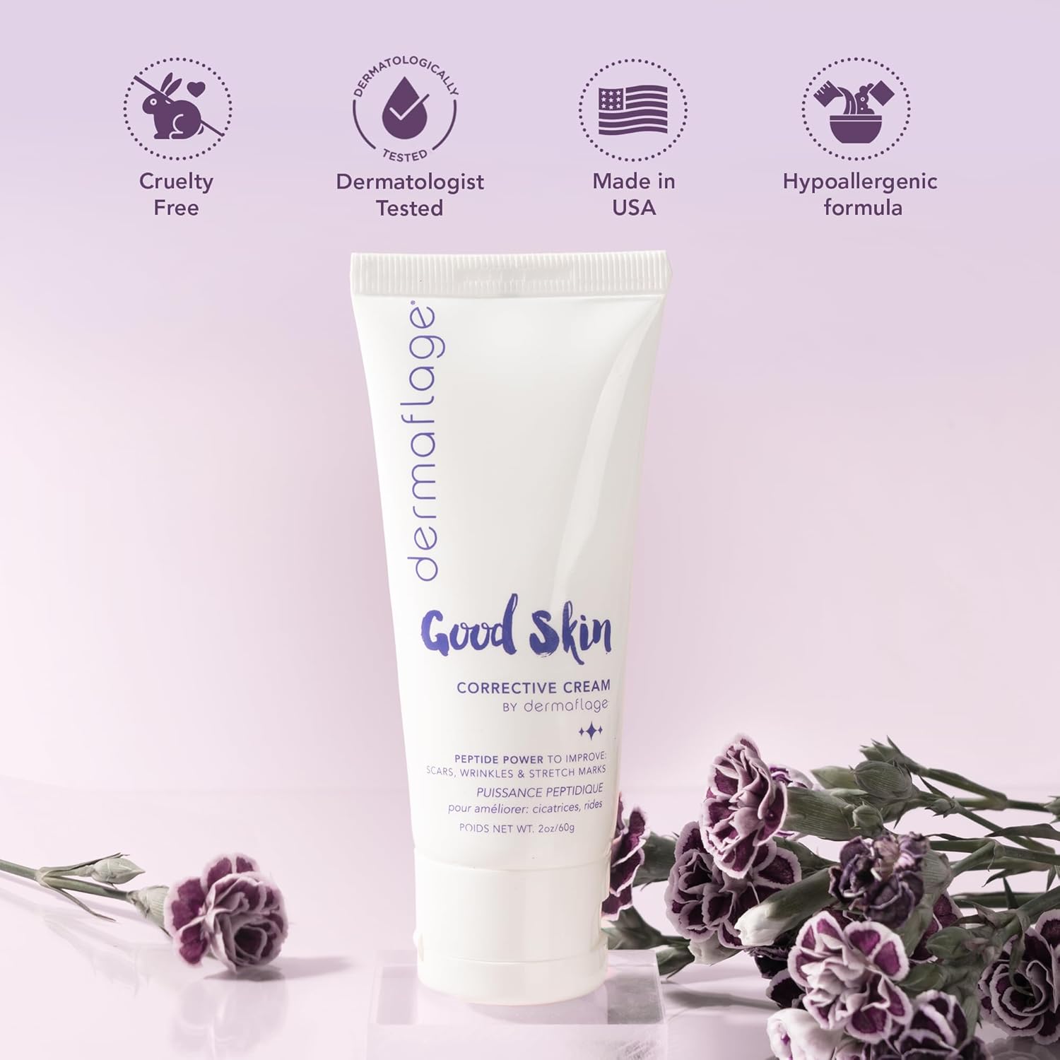 Dermaflage Acne Scar Removal Cream With Peptide Power, Fade Acne, Surgical Scars, Stretch Marks And Wrinkles With Good Skin, 2 oz.