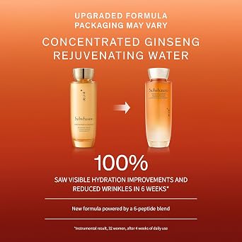 Sulwhasoo Concentrated Ginseng Rejuvenating Water | Korean Hydrating Face Toner | With Ginseng Extract | Improves Skin Texture & Radiance | Anti-Aging Toner for Dry, Normal & Mature Skin, 5.07 fl. oz.