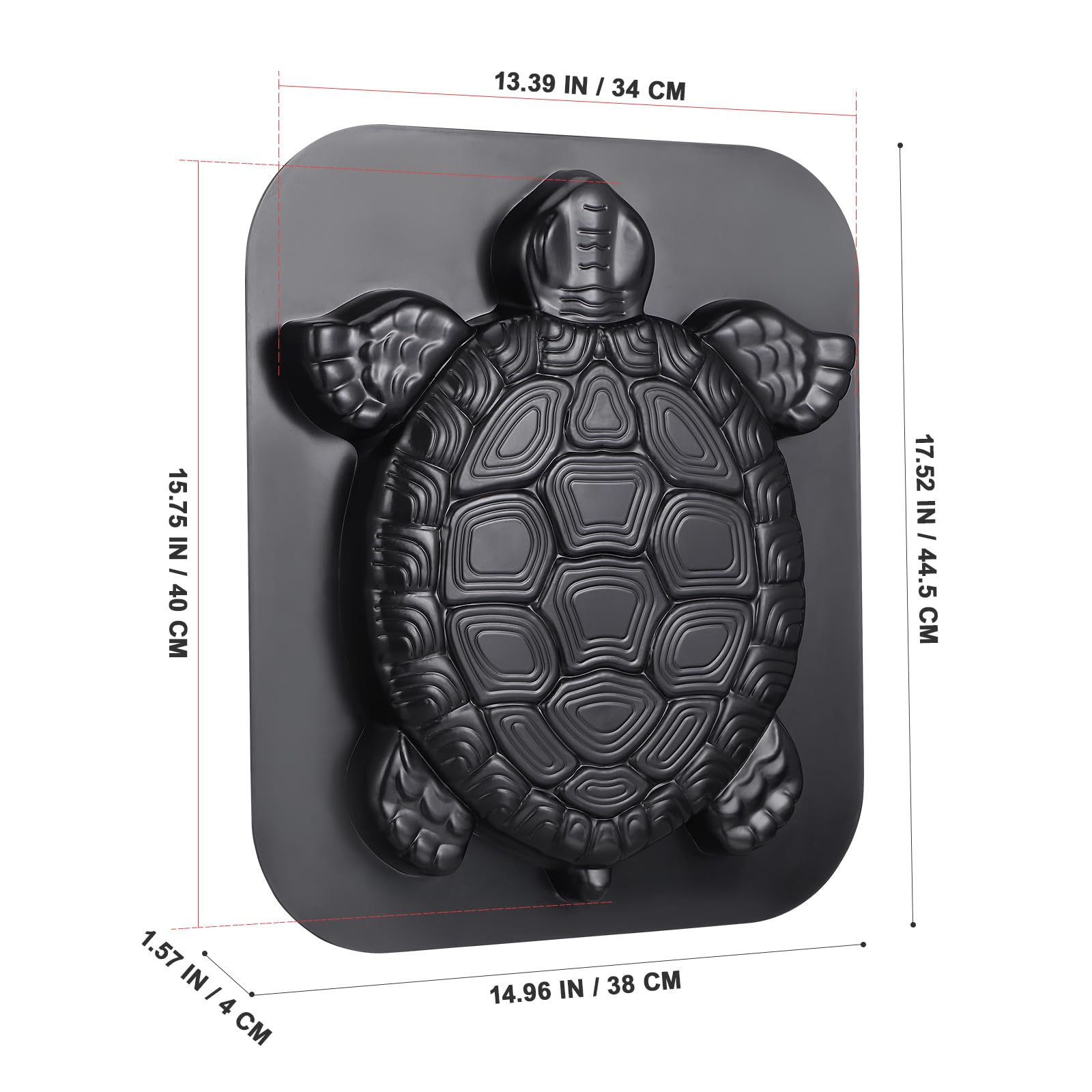 TOVINANNA Turtle Shape Concrete Paving Mold, DIY Patio Paving Stone Maker, Black ABS Plastic, Reusable Garden Lawn Driveway Paver