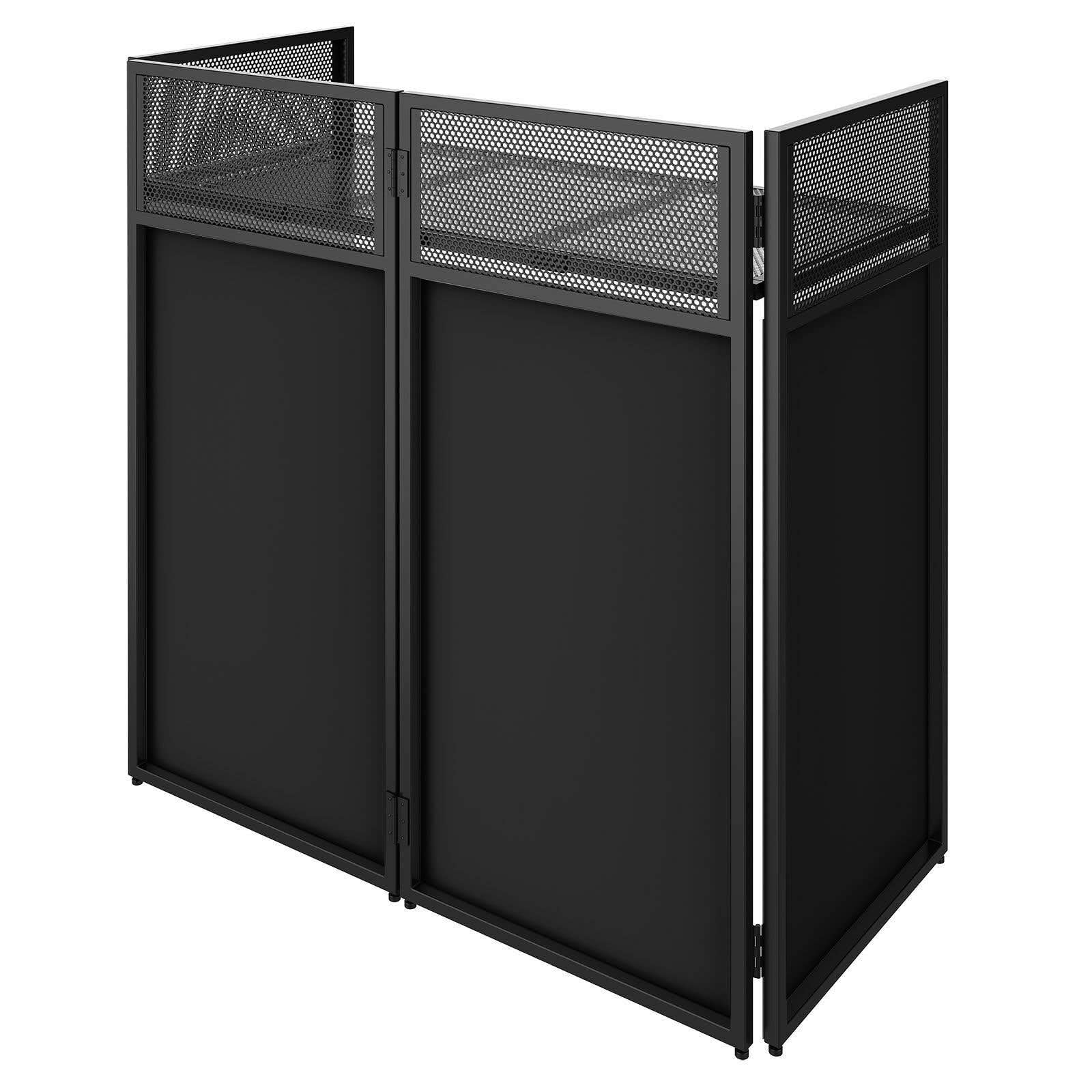 VONYX DB4 Toile de Remplacement pour Cabine DJ DB4 - Noir, avec Bande Scratch, Lavable, 4 Pièces Pliables, Ignifuge, avec Housse pour Le Transport