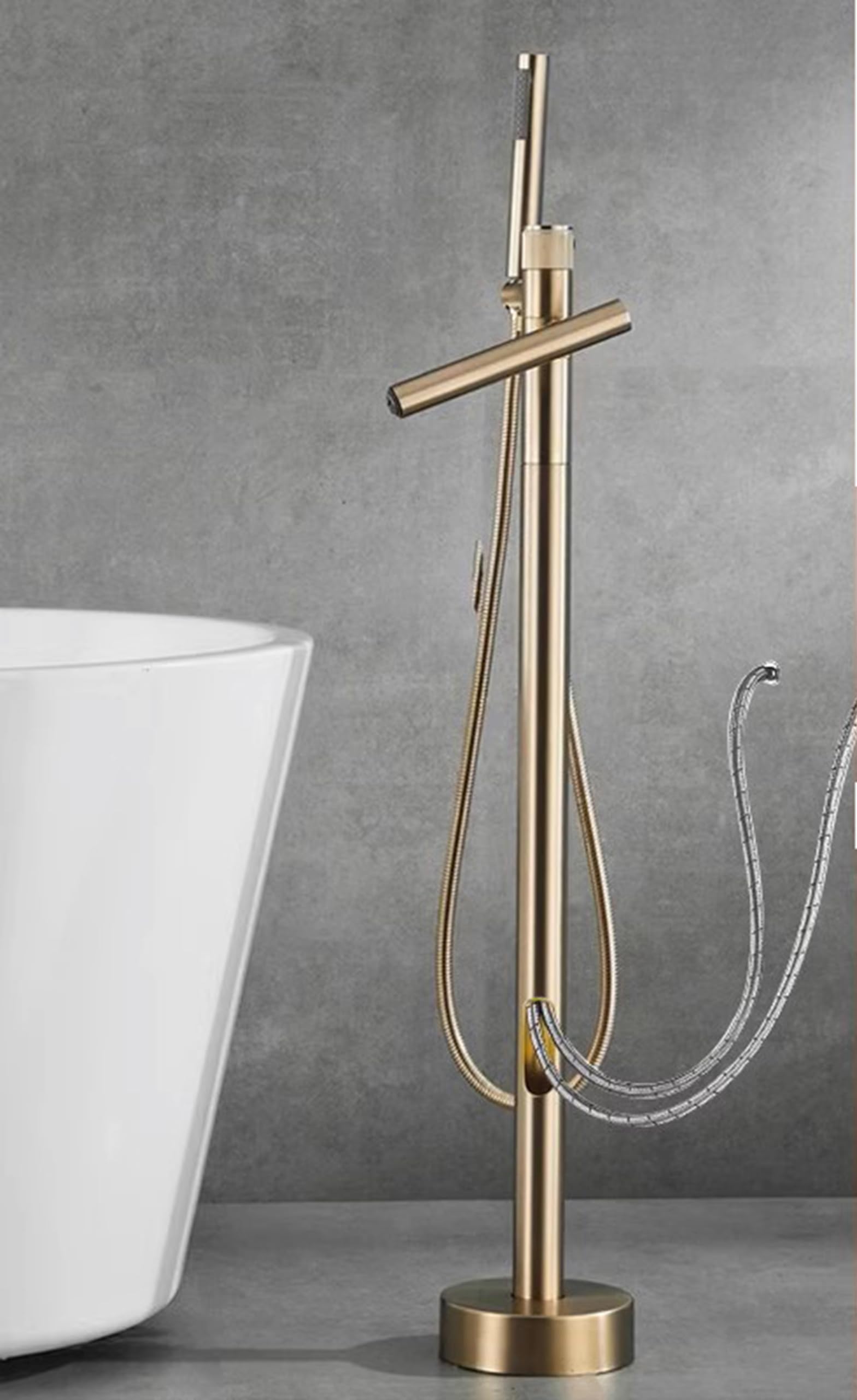 Mitigeur de douche à main et bec pivotant pour colonne de bain sur pied