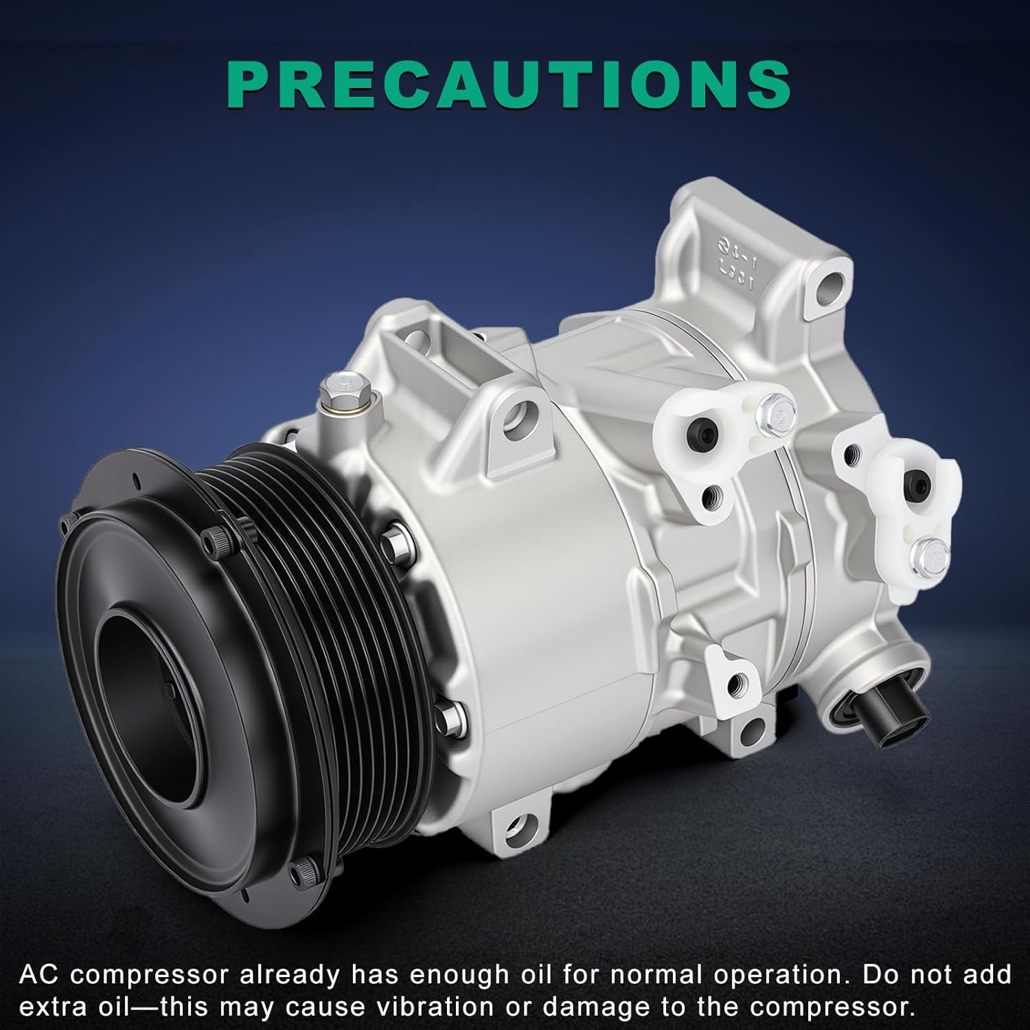 AC Compressor with Clutch Compatible with Toyota Camry 2007-2009, RAV4 2006-2008, L4 2.4L. CO-11178JC, 98386 Air Conditioning Compressor with Pre-Filled Oil