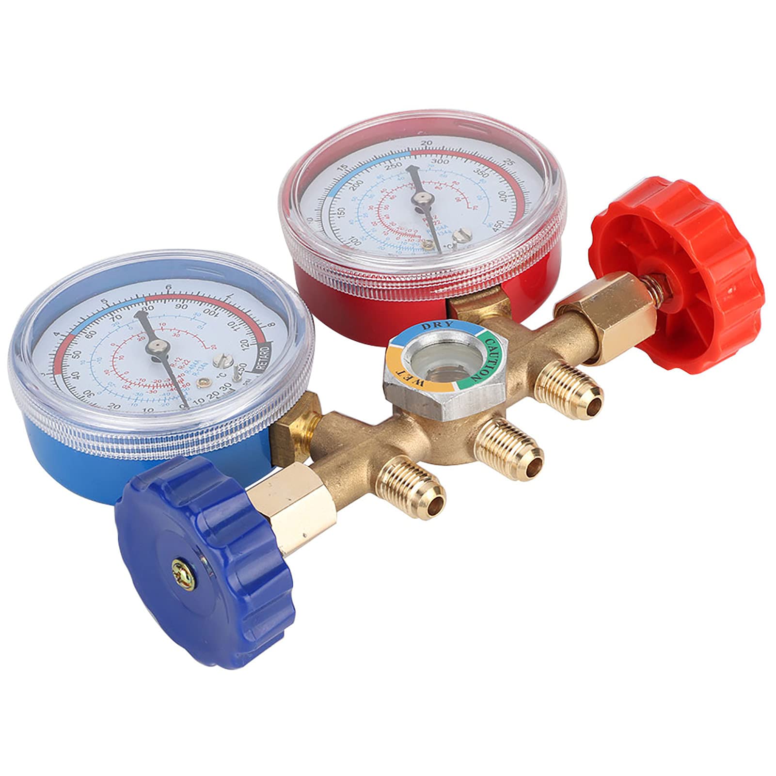 Bombas de Vacío para Aire Acondicionado Automotriz, Herramientas de Aire Acondicionado Refrigerante, Juego de Manómetro de Diagnóstico de CA con Kit de Manguera y Gancho