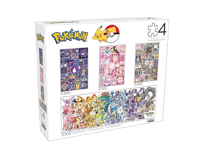 Buffalo Games - Pokémon - 4 X 1 Multipack - Pokemon Multipack No. 2 - Jigsaw Puzzle for Adults -Challenging Puzzle Perfect for Game Nights