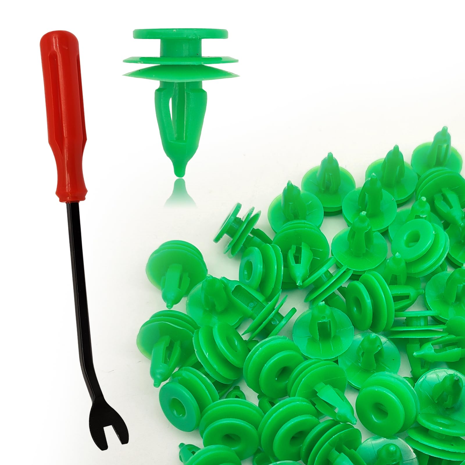 100PCS Door Panel Retainer Clips 8mm Retainer Clip Compatible with GrandCheroKe, Chrysler Cirrus Dodge with 1Pcs Fastener Remover 6503204