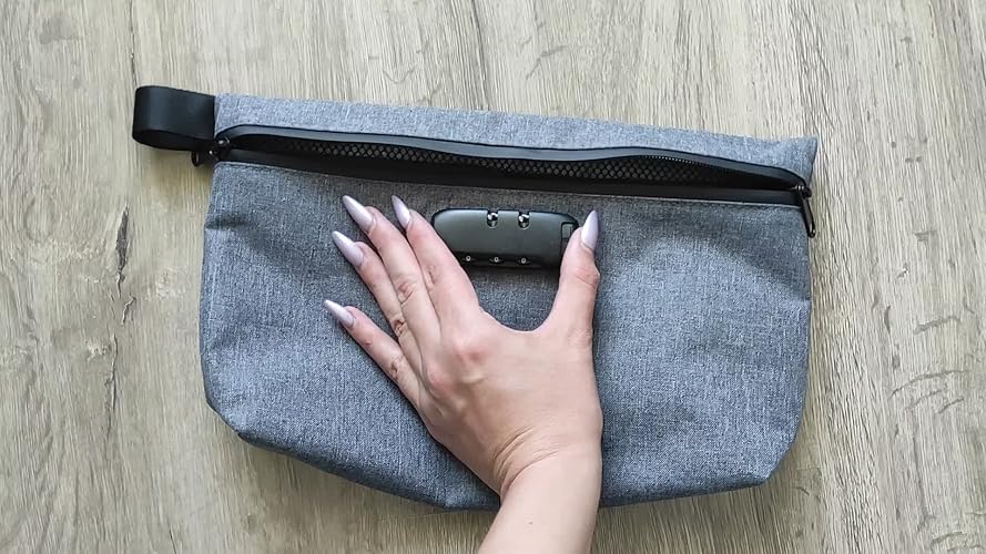 Geruchsdichte Tasche Mit Zahlenschloss - 32x19cm Sicherheitsbeutel Aus Oxford-Stoff