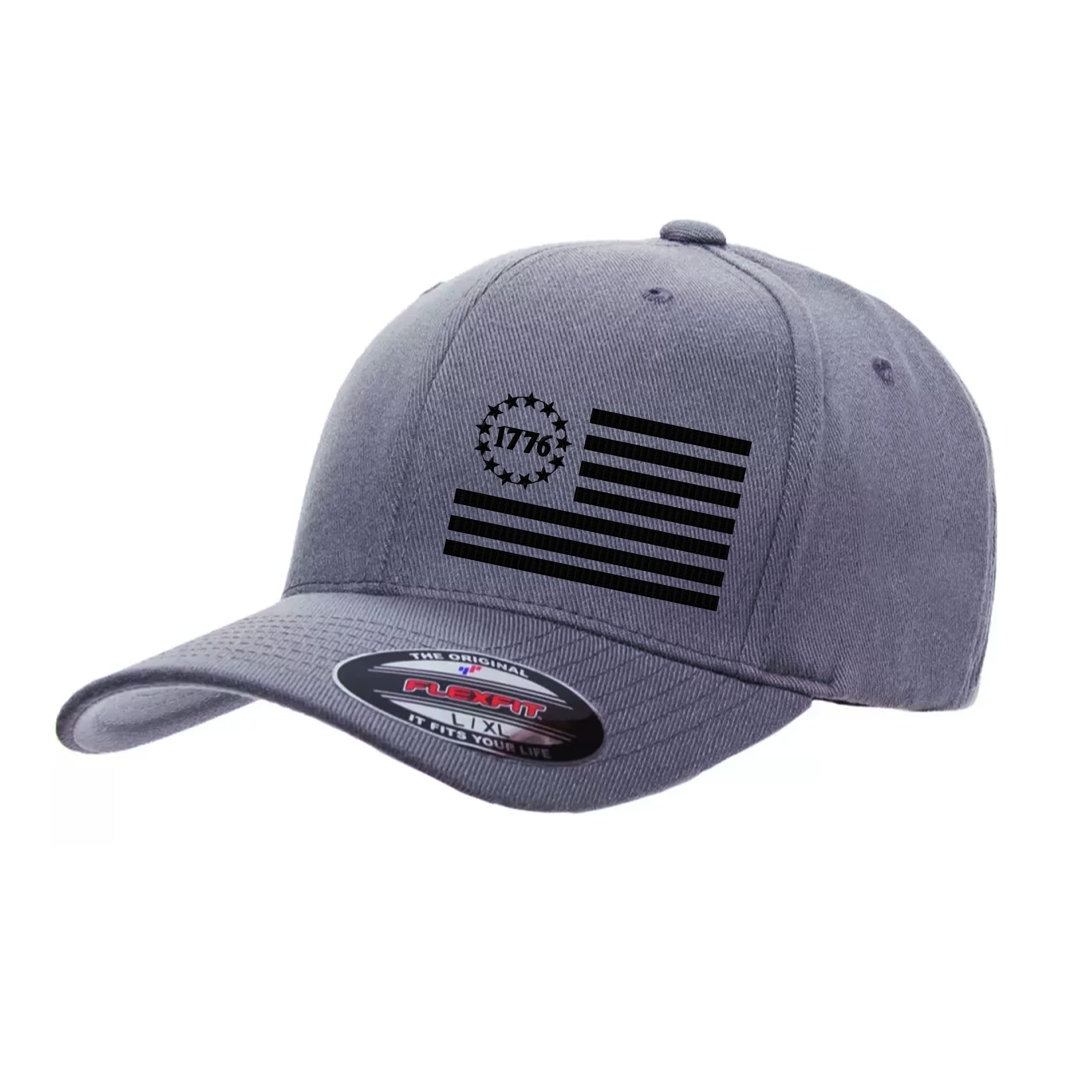 13 Star USA Flag Patriotic Flex Baseball Fitted hat -Custom Embroidered 6277 Flex Baseball Fitted hat