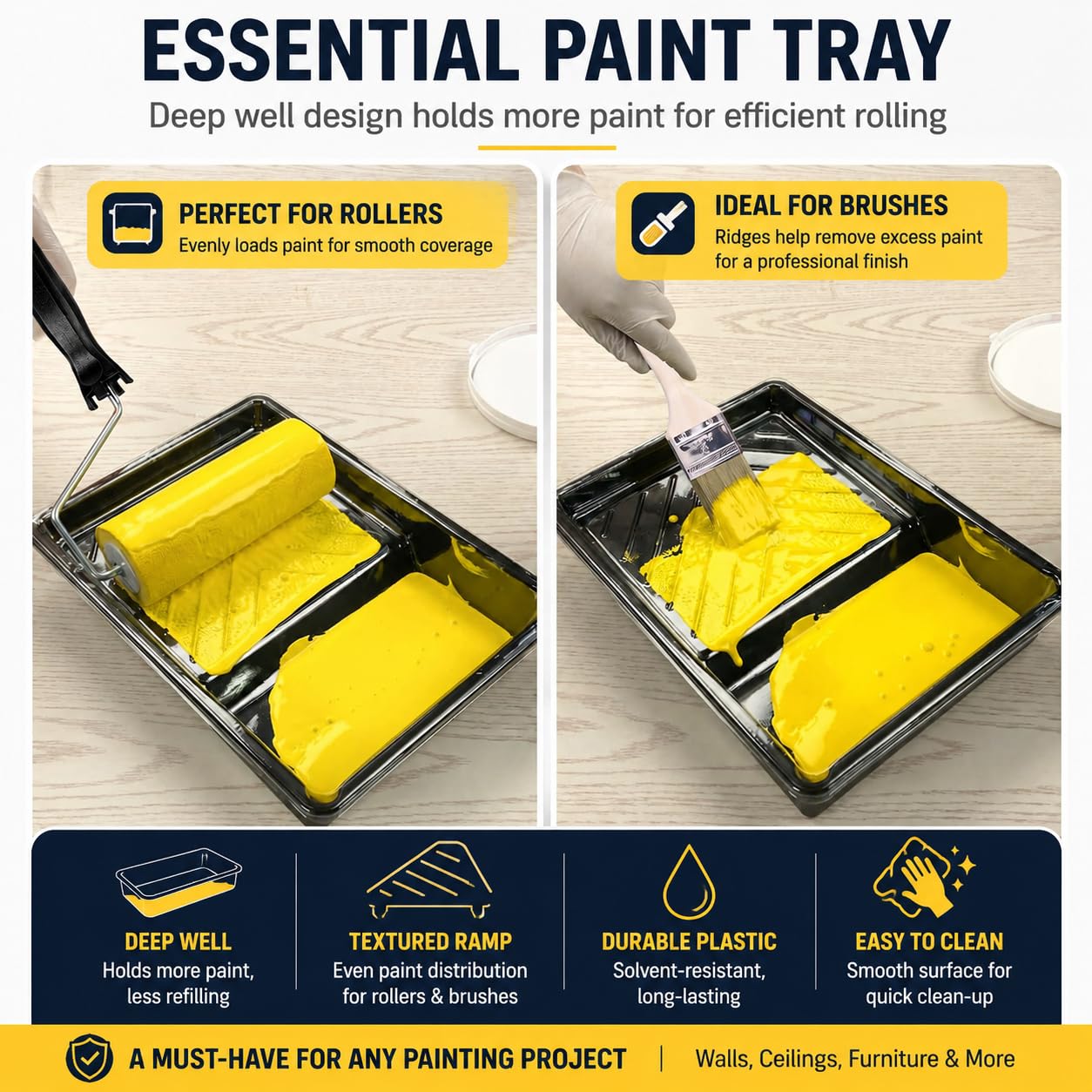 Rullo di vernice con manico allungato e staccabile in acciaio inox, lungo strumento di pittura a parete, pennello da parete per pareti e soffitti (set di colori)