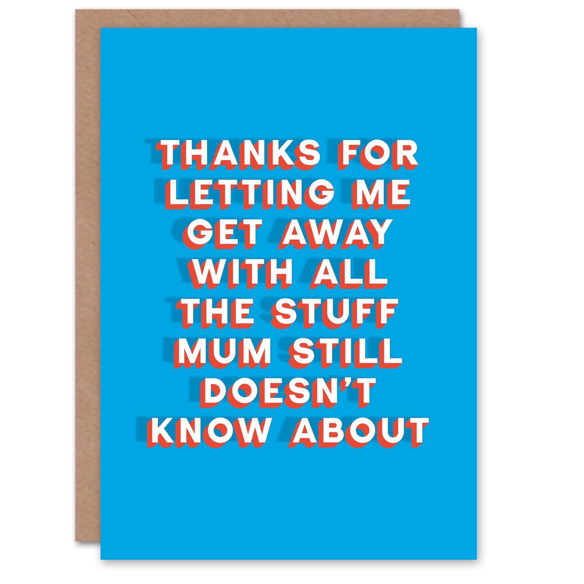 Fathers Day Card Letting Me Get Away With Stuff Fun Funny Cheeky Humour Joke For Him Dad Father Greeting Card