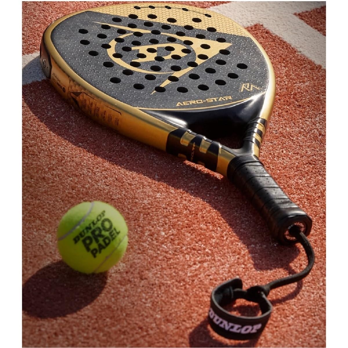 Amazon.com: Dunlop Sports Aero-Star Lite Padel Racket, Black/Gold