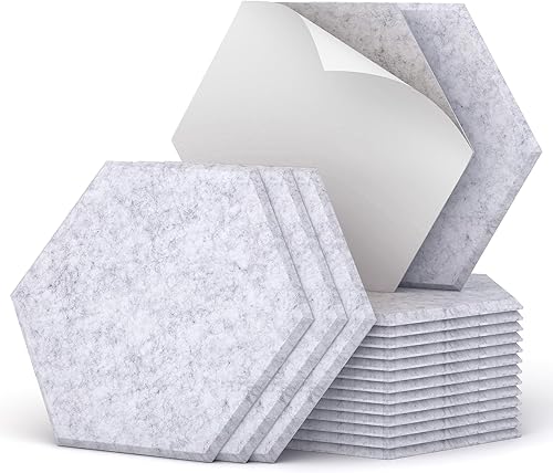 Miniatura 1 de TONOR - Paquete de 18 paneles acústicos hexagonales, paneles acústicos de alta densidad de 12 x 10 x 0.4 pulgadas para paredes, tratamiento de