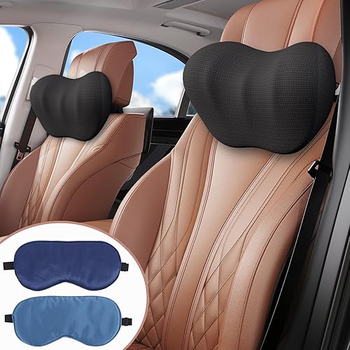 Paquete de 2 almohadas para reposacabezas de automóvil, cómoda almohada para reposacabezas para automóvil, almohada 100% de espuma viscoelástica