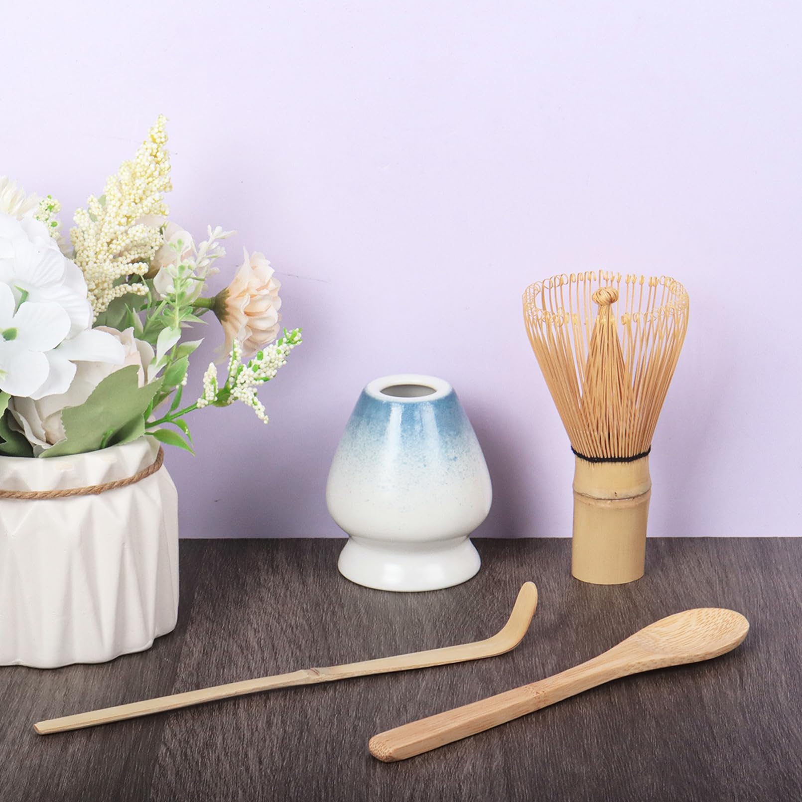 7-tlg. Keramik Matcha Set - Mit Besen, Schüssel & Sieb - Komplettset Für Matcha-Liebhaber & Anfänger