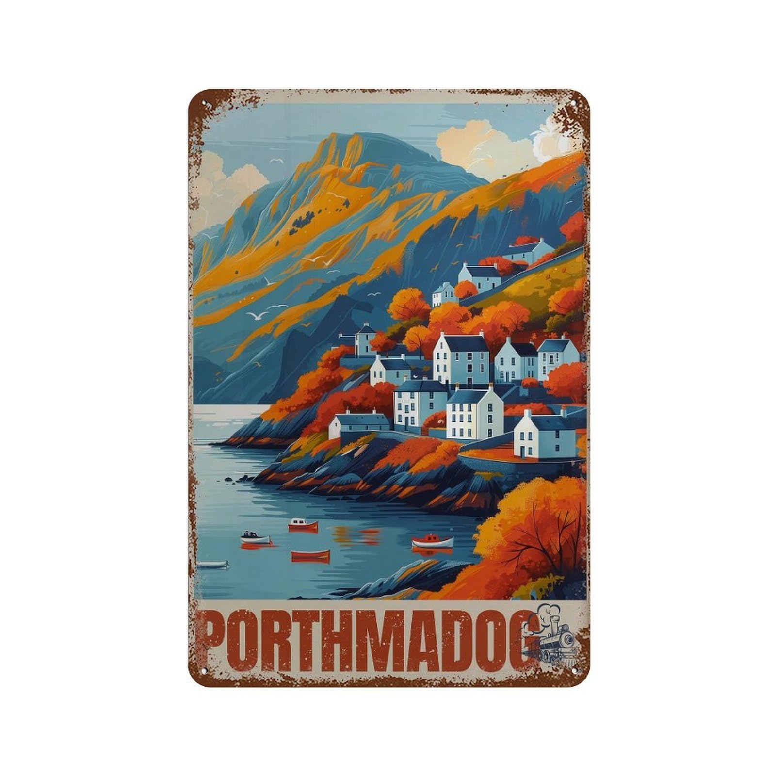 xiaoxiaoshen Porthmadog Wales Travel Snowdonia (2) Wall Decor Art Metal Tin Poster Modern Home Decor Art Home Bar Shop Decorations Vintage Sign 30x20cm