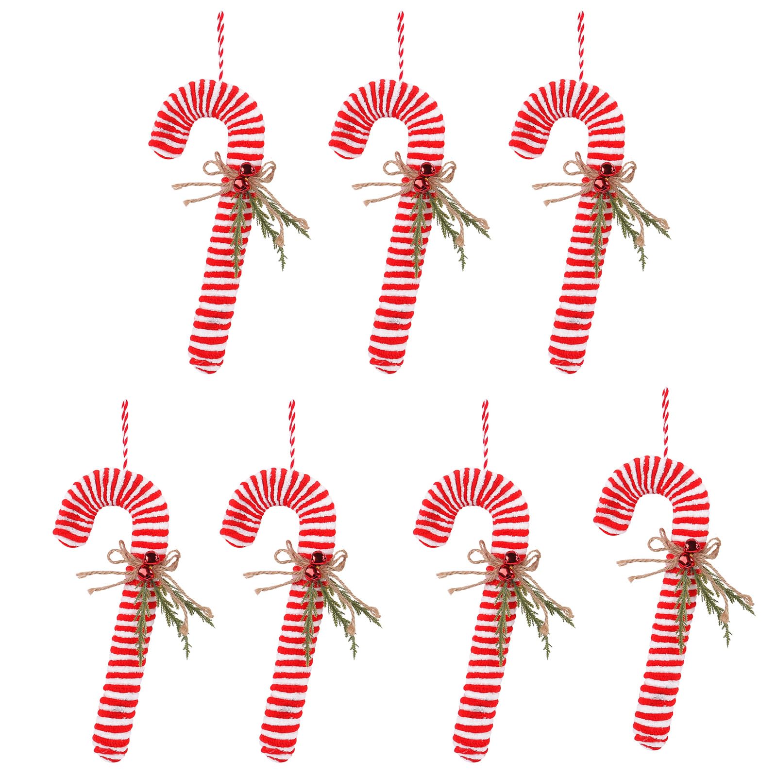 Yhplxyuus Of 7 Candy Cane Decorations Colorful Christmas Tree Ornament Stylish Hanging Decorative Pendant for Festives Party Christmas Tree Decorations